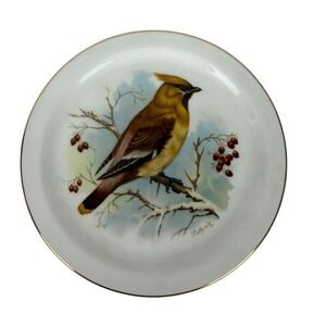 Royal Vale Bone China Cedar Waxwing Bird‎ Decorative Plate E578 Made in England
